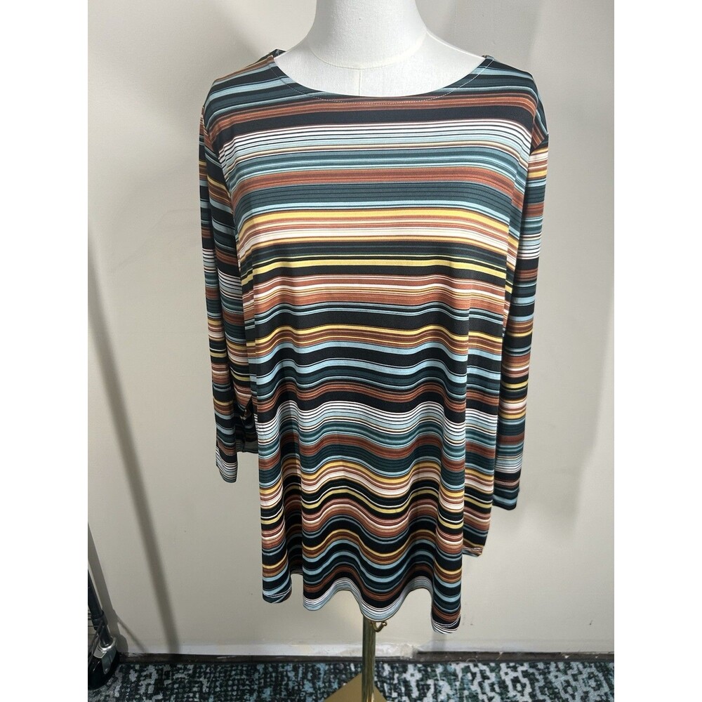 Emaline Women's Top Plus 2X Multicolor Stretch Lightweigth 263